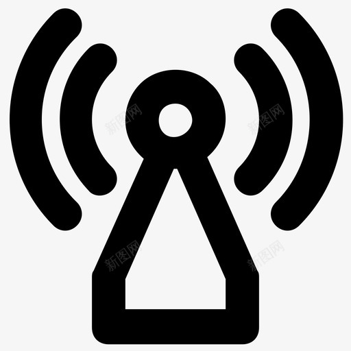 wifi塔连接互联网图标svg_新图网 https://ixintu.com wifi塔 互联网 信号 夏季和旅行平滑线路图标 无线信号 连接