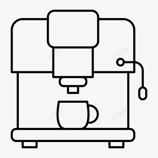 咖啡机厨房用具工具图标svg_新图网 https://ixintu.com 厨房用具 咖啡机 工具