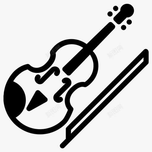 小提琴古典音乐乐器图标svg_新图网 https://ixintu.com 乐器 古典音乐 小提琴 歌曲 音乐剧