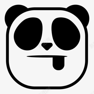 熊猫舌头表情符号韩娜表情符号熊猫版图标图标