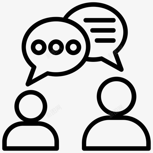 咨询沟通对话图标svg_新图网 https://ixintu.com 专家建议 咨询 对话 沟通 项目管理线图标