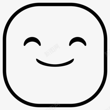 开心微笑表情符号笑脸图标图标