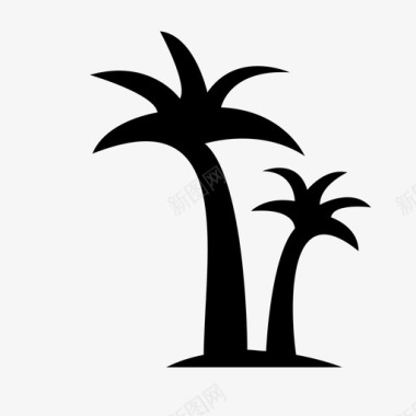 棕榈岛海滩假日图标图标