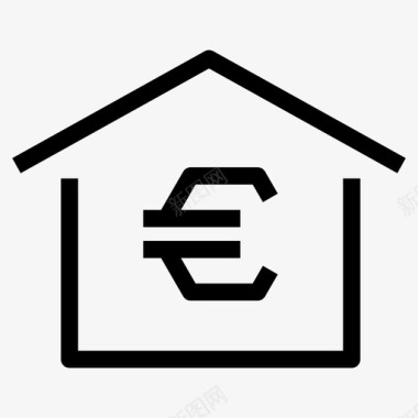 房屋成本欧元住宅市场图标图标