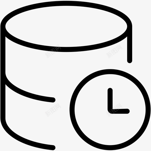 数据库时钟服务器存储器图标svg_新图网 https://ixintu.com 存储器 数据库时钟 服务器
