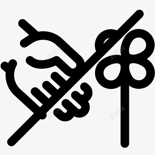 禁止采花标志符号轮廓图标svg_新图网 https://ixintu.com 标志符号轮廓 禁止采花