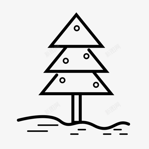 圣诞树假日松树图标svg_新图网 https://ixintu.com 假日 圣诞树 圣诞节 松树