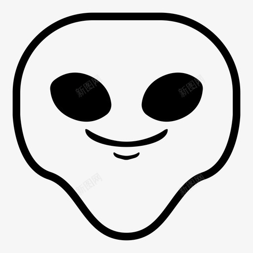 傻笑外星人表情符号微笑图标svg_新图网 https://ixintu.com 傻笑外星人 微笑 表情符号 韩娜表情符号外星人版