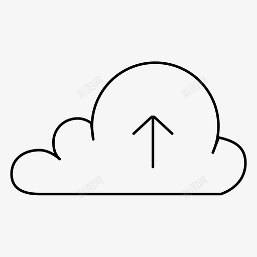 云上传上传到云单像素笔划图标svg_新图网 https://ixintu.com 上传到云 云上传 单像素笔划图标