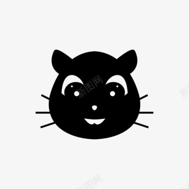 黑猫角色万圣节图标图标