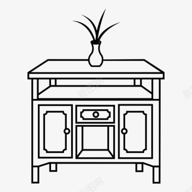 餐具柜家具花瓶图标图标