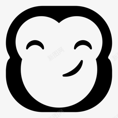 傻笑猴黑猩猩表情符号图标图标