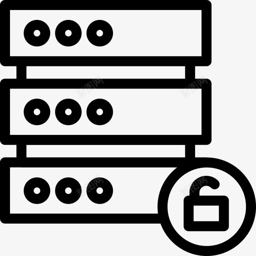 解锁服务器数据数据库图标svg_新图网 https://ixintu.com 代理 存储 数据 数据库 服务器卷2行 解锁服务器