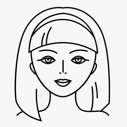 女人脸美女鲍勃发型图标svg_新图网 https://ixintu.com 发型 女人脸 女孩 美女 鲍勃发型