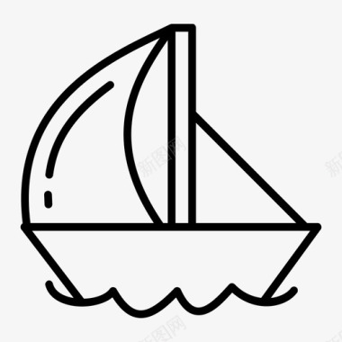 帆船海滩船图标图标