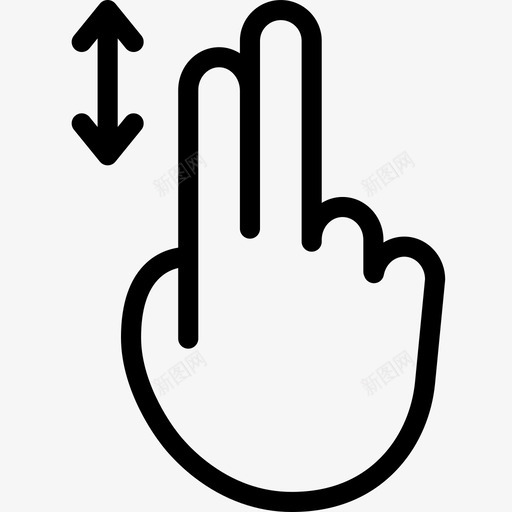 向上或向下滚动手指手图标svg_新图网 https://ixintu.com 交互 向上或向下滚动 手 手指 触摸 触摸手势线 轻触