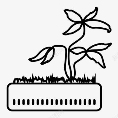 植物花园盆栽植物图标图标