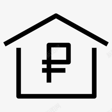 房屋成本卢布住宅市场图标图标