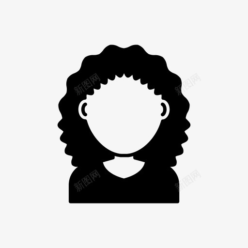 女性头像卷发图标svg_新图网 https://ixintu.com 卷发 头像 头发 女性 用户