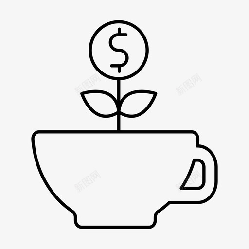 咖啡商务杯子图标svg_新图网 https://ixintu.com 咖啡 商务 投资 杯子 金融