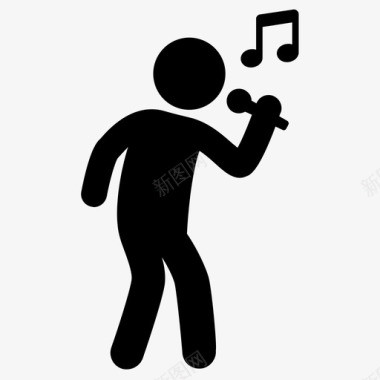 歌手卡拉OK音乐家图标图标