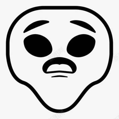 外星人悲伤表情符号韩娜表情符号外星人版图标图标