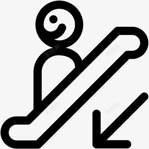 下行扶梯电梯导航图标svg_新图网 https://ixintu.com 下行扶梯 导航 标志符号概述 电梯