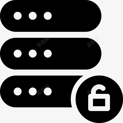 解锁服务器数据数据库图标svg_新图网 https://ixintu.com 代理 存储 数据 数据库 服务器卷5字形 解锁服务器