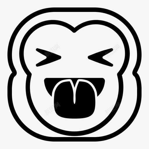 舌猴黑猩猩表情符号图标svg_新图网 https://ixintu.com 哈娜表情猴版 舌猴 表情符号 黑猩猩