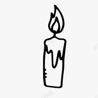 蜡烛万圣节涂鸦巫术图标图标