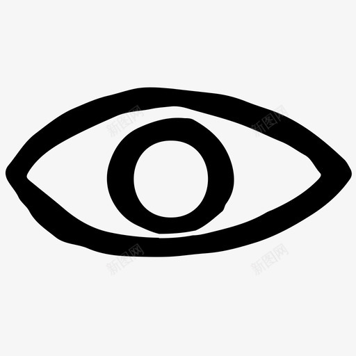 眼睛手绘素描图标svg_新图网 https://ixintu.com 手绘 眼睛 素描