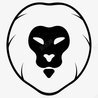 狮子脸动物猫图标图标