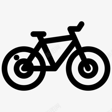 自行车旅游生活图标勾勒粗粗图标