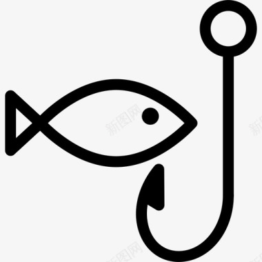 鱼钩海水图标图标