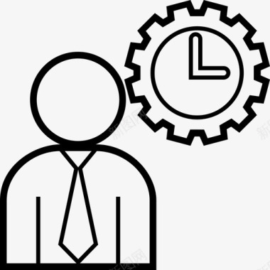 工作时间商人时钟图标图标
