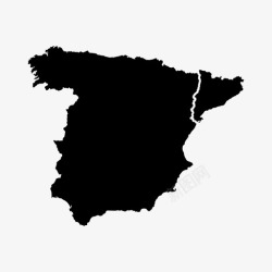 公投西班牙和加泰罗尼亚地图巴塞罗那独立图标高清图片