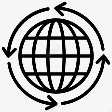 全球连接世界各地全球通信图标图标