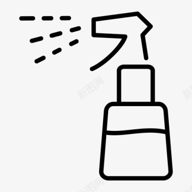 喷雾瓶理发师容器图标图标