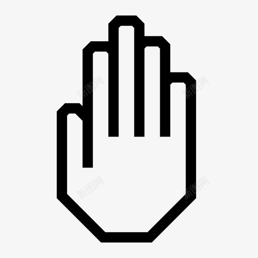 手手指手掌图标svg_新图网 https://ixintu.com 停止 手 手指 手掌