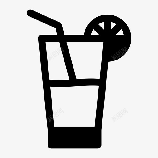 果汁酒吧玻璃杯图标svg_新图网 https://ixintu.com 果汁 柠檬汁 玻璃杯 酒吧