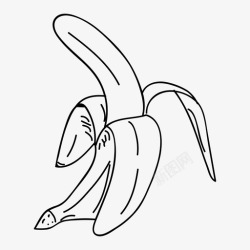 手拿着去皮香蕉香蕉食品水果图标高清图片
