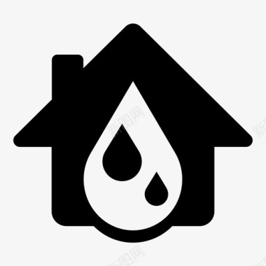 家用水饮料滴水器图标图标