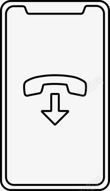 iphonex电话挂断应用程序通话图标图标