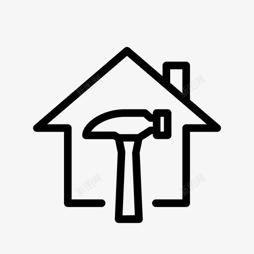 住宅建设锤子装修图标svg_新图网 https://ixintu.com 住宅建设 用户界面 装修 锤子