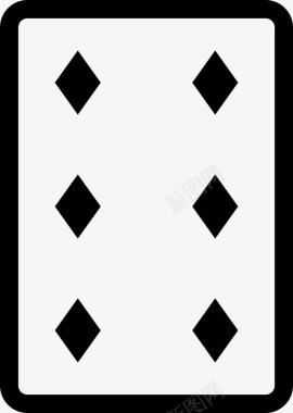 6个钻石纸牌游戏图标图标
