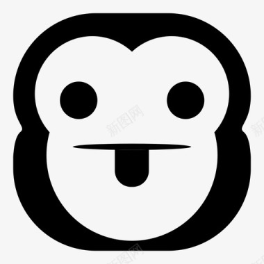 舌猴黑猩猩表情符号图标图标