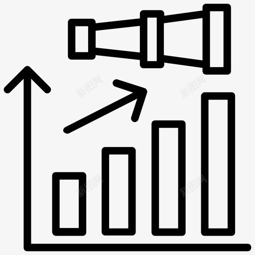 愿景成长商业观点市场分析图标svg_新图网 https://ixintu.com 商业观点 市场分析 市场研究 愿景成长 销售预测 项目管理线图标