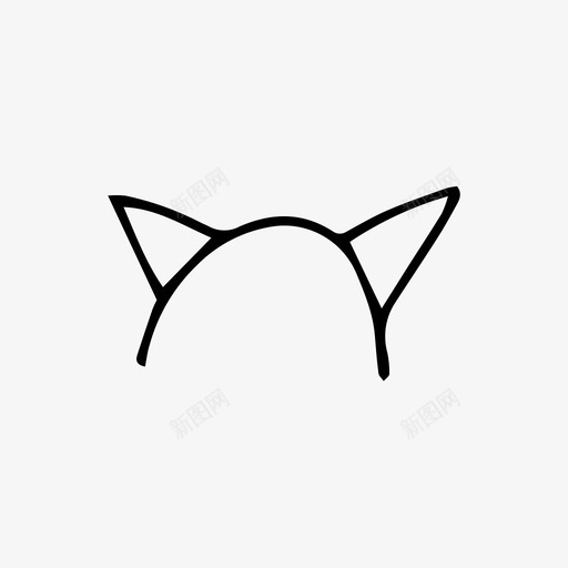 猫耳朵服装万圣节图标svg_新图网 https://ixintu.com 万圣节 万圣节涂鸦 头带 服装 猫耳朵