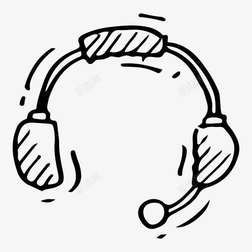呼叫中心耳机职业图标svg_新图网 https://ixintu.com 呼叫中心 搜索引擎优化涂鸦 耳机 职业