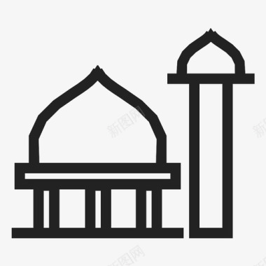 清真寺建筑穆斯林图标图标